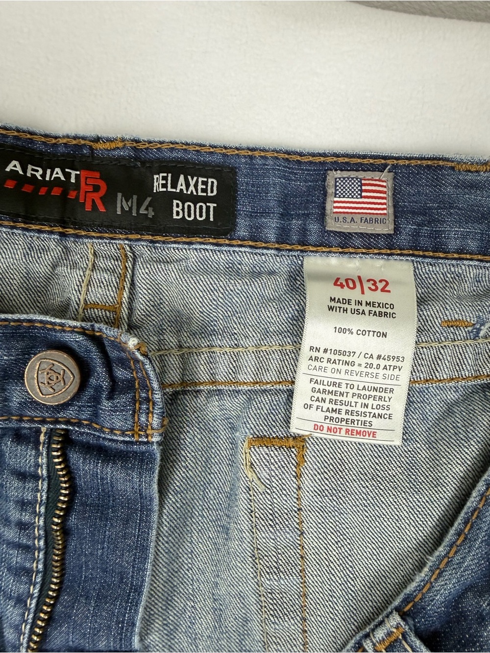 Men's Ariat FR Blue Jeans - relaxed boot - Picture 2 of 3